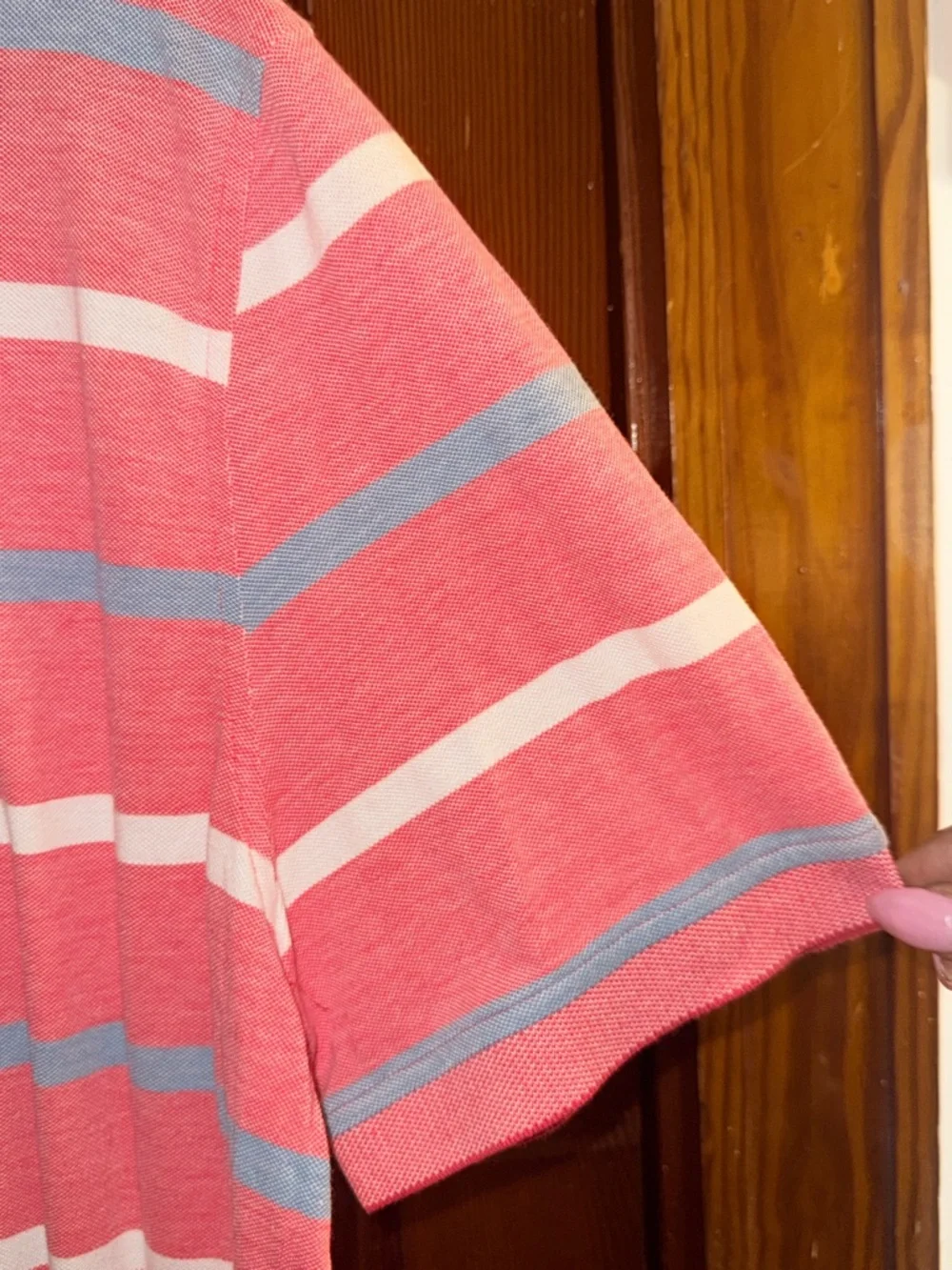 Nautica Pink Striped Polo XXL Casual Preppy Shirt - Picture 4 of 11